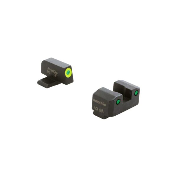 Ameriglo Trooper Tritium Handgun Sight Set for Springfield XD Green Rear Green with Lumigreen Front - Precision Shot Firearms