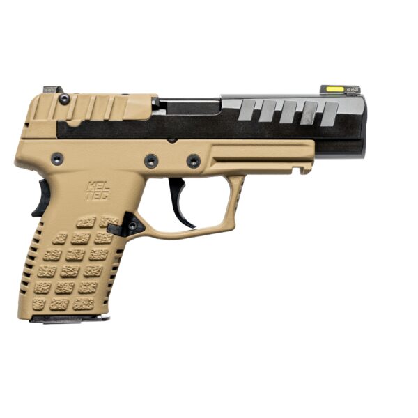 Kel-Tec CA Compliant P15 Handgun 9mm Luger 10rd Magazine 4" Barrel Black Slide/Tan Grip - Precision Shot Firearms