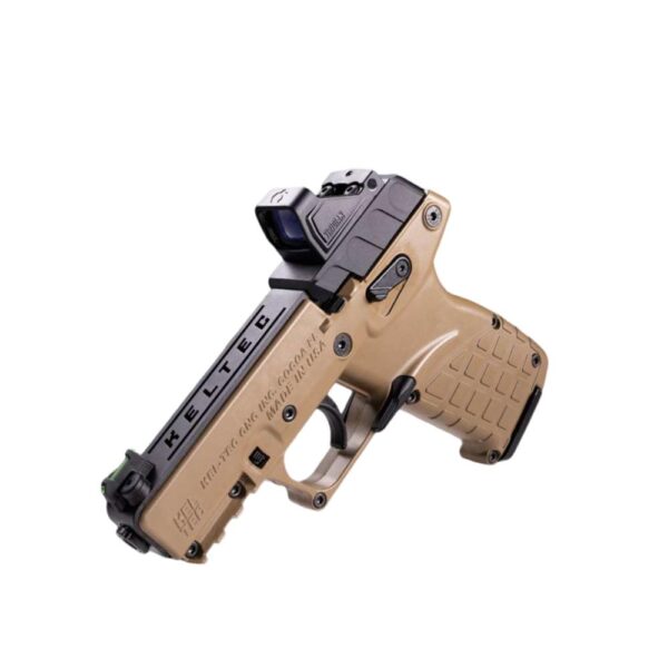 Kel-Tec P17 Handgun .22 LR 16rd Magazines (3) 3.8" 1/2x28 Threaded Barrel Tan with Optic & Holster - Precision Shot Firearms