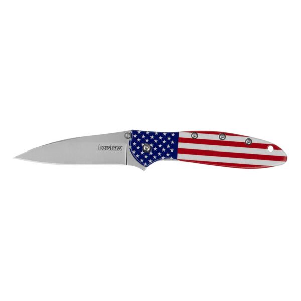 Kershaw Leek Folding Knife 3" Drop Point Blade USA Flag - Precision Shot Firearms