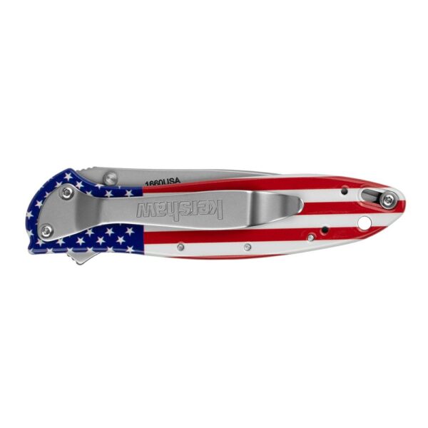 Kershaw Leek Folding Knife 3" Drop Point Blade USA Flag - Precision Shot Firearms