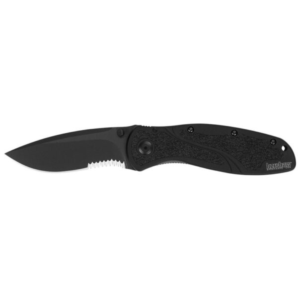 Kershaw Blur Semi Serrated Folding Knife 3-2/5" Drop Point Blade Black - Precision Shot Firearms