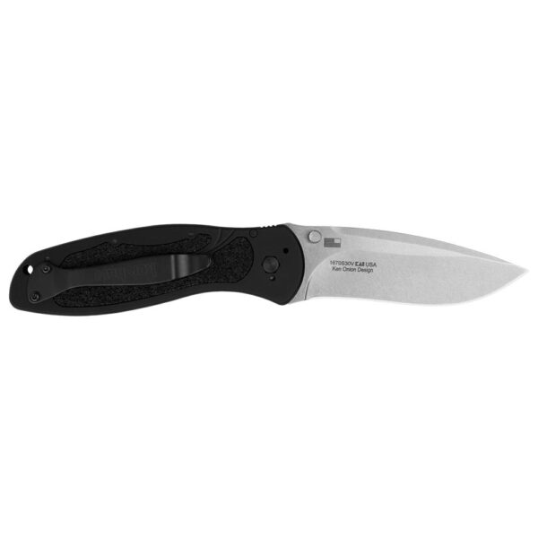 Kershaw Blur Folding Knife 3-2/5" Stonewashed Drop Point Blade Black - Precision Shot Firearms