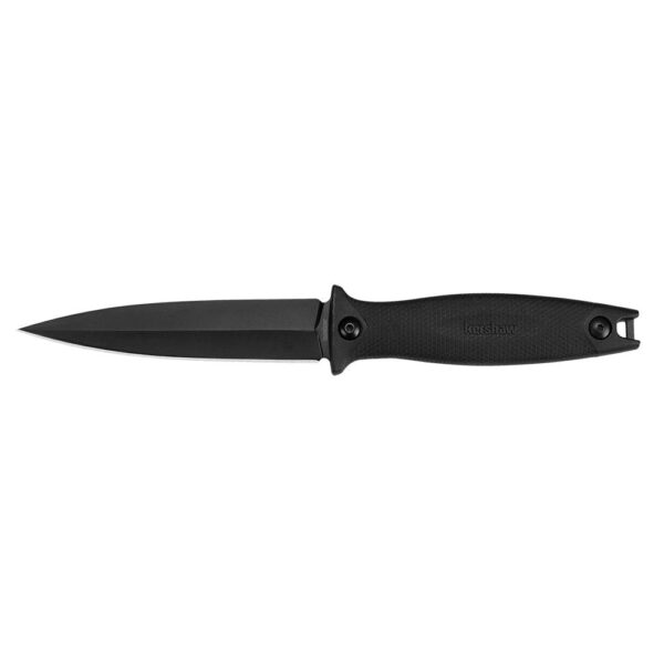 Kershaw Secret Agent Fixed Boot Knife 4-2/5" Spear Point Black with Sheath - Precision Shot Firearms
