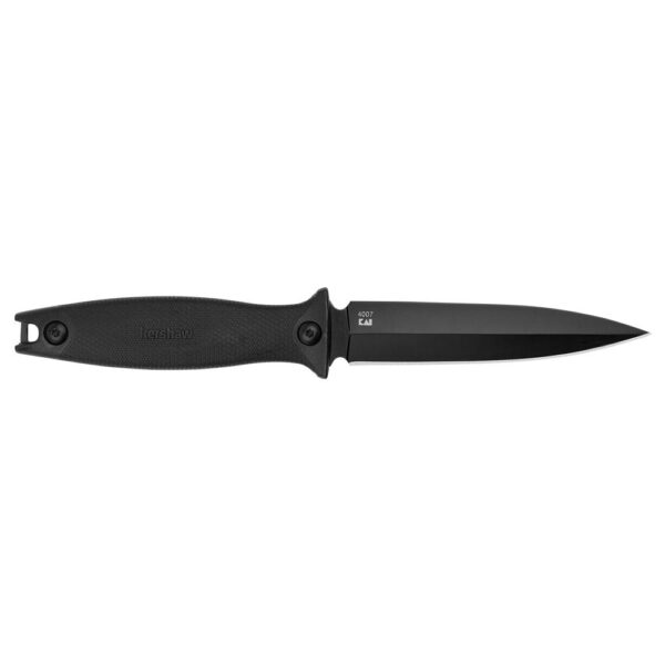 Kershaw Secret Agent Fixed Boot Knife 4-2/5" Spear Point Black with Sheath - Precision Shot Firearms