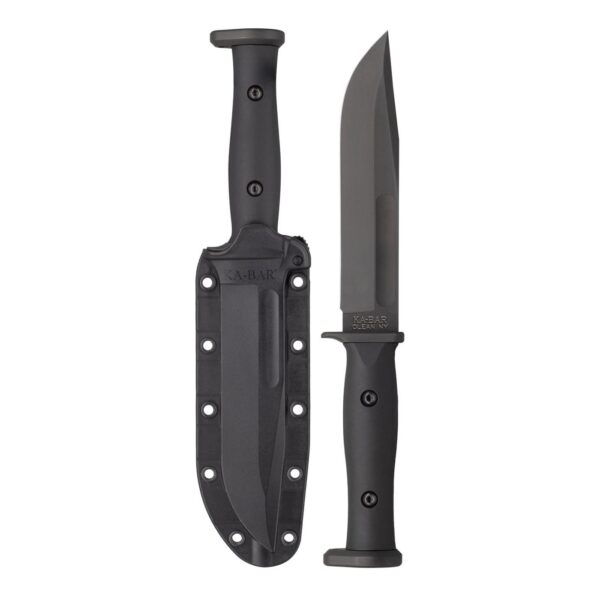 KA-BAR Slabby Fixed Blade Knife 6-9/10? 1095 Cro-Van Nylon Handle Black - Precision Shot Firearms