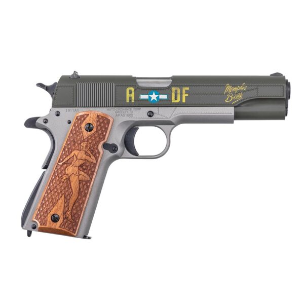 Auto-Ordnance Limited Edition "Memphis Belle" 1911 Handgun .45 Auto 7rd Magazine(1) 5'' Barrel Custom Wood Grips - Precision Shot Firearms