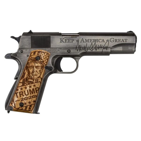 Auto Ordnance 1911 "Promises Kept" Trump Handgun .45 ACP 7rd Magazines 5" Barrel Engraved Wood Grips - Precision Shot Firearms