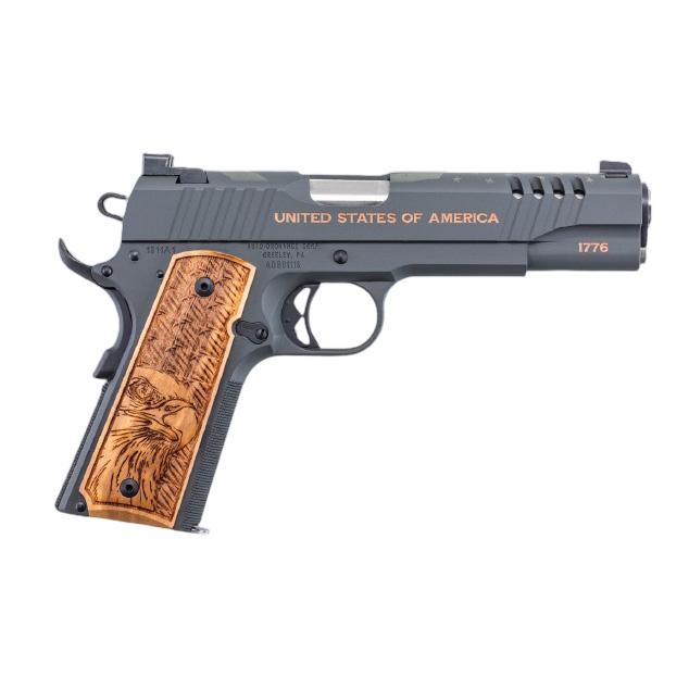 Auto Ordnance America 250th Anniversary "Land of the Free" 1911 Handgun 7rd Magazine(1) 5" Barrel TruGlo Sight Wood Grips - Precision Shot Firearms