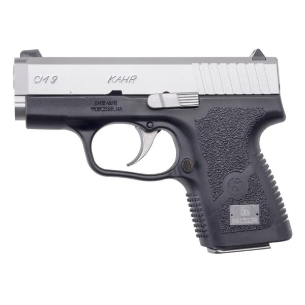 Kahr Arms CM9 Handgun 9mm Luger 6rd Magazine 3.1" Barrel Black with Silver Slide Night Sights - Precision Shot Firearms