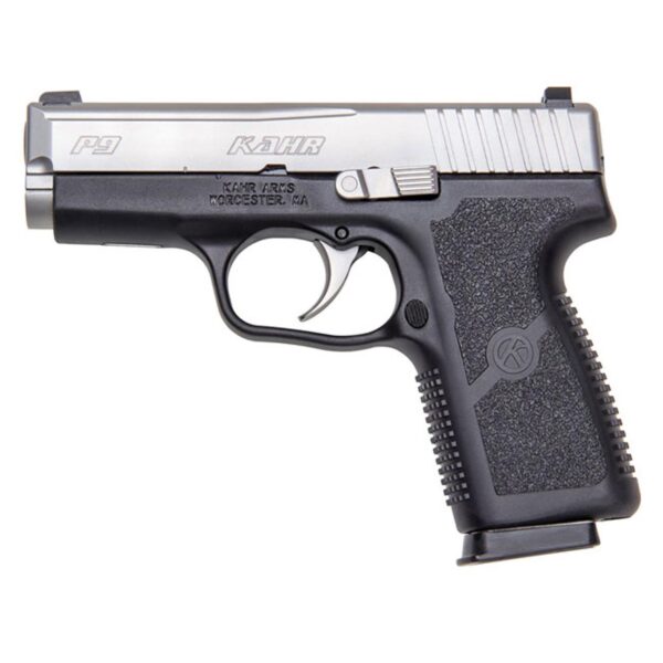 Kahr P9 Handgun 9mm Luger 7rd(2)&8rd(1) Magazines 3.6" Barrel Stainless Slide/Black Grip Night Sights CA Compliant - Precision Shot Firearms