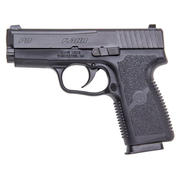 Kahr P9 Handgun 9mm Luger 7rd(2)&8rd(1) Magazines 3.6" Barrel Black Slide/Black Grip Night Sights CA Compliant - Precision Shot Firearms