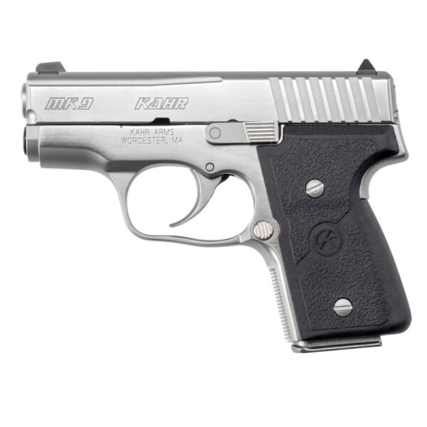 Kahr Arms MK9 Handgun 9mm Luger 6&7rd Magazines (2) 3" Barrel Silver with Black Grips CA Compliant - Precision Shot Firearms