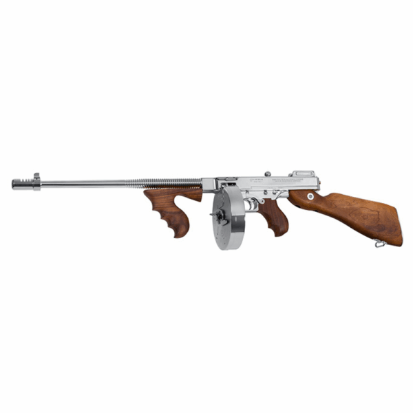 THOMPSON 1927A1 DELUXE CARBINE .45 CAL W/50RD DRUM & 20RD MAG CHROME PLATED - Precision Shot Firearms