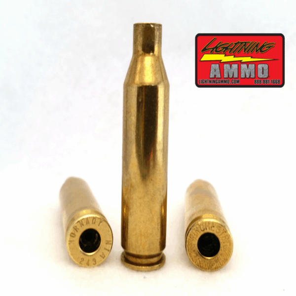 Lightning Ammo Reconditioned Ready to Load Brass Rifle Cartridge Cases .243 50 Qty Bag - Precision Shot Firearms