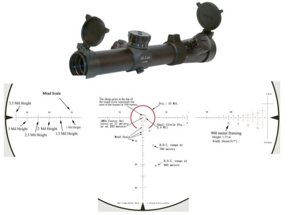 Leatherwood CMR-AK Series Rifle Scope - 1-4x24mm Illum. Red CMR Matte - Precision Shot Firearms