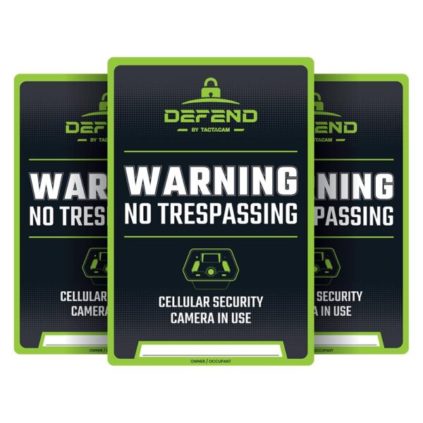 Tactacam Defend No Tresspassing Sign 3/ct - Precision Shot Firearms