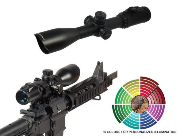 Leapers UTG AccuShot SWAT IE Rifle Scope - 3-12x44mm AO 36-Color Mil-Dot Reticle 34-8.4' FOV 3.3-2.8" ER Matte - Precision Shot Firearms