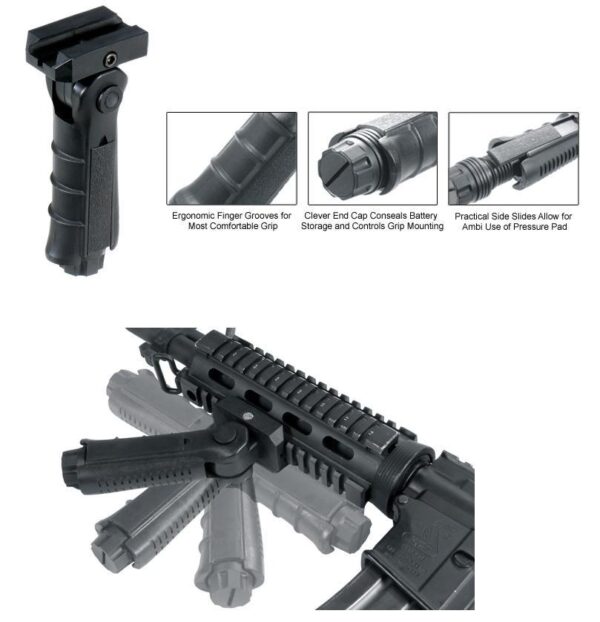 Leapers Ergonomic Ambidextrous 5-position Foldable Foregrip - Black - Precision Shot Firearms