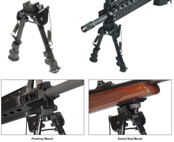 Leapers Tactical Op Bipod Swat/Combat Profile Adjustable Height - 6-8" - Precision Shot Firearms