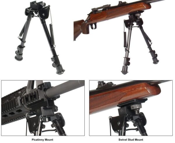 Leapers Tactical Op Bipod Tactical/Sniper Profile Adjustable Height - 8-12.5" - Precision Shot Firearms