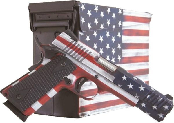Citadel Red White and Blue Cerakote 1911-A1 8rd Magazine 5" Barrel G10 Grips with Ammo Can - Precision Shot Firearms