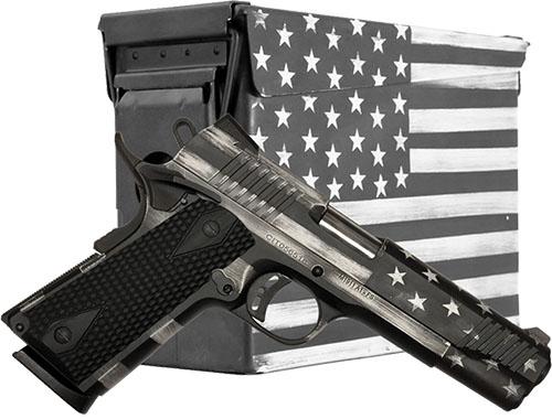 Citadel 1911-A1 Flag Edition .45 ACP 7rd Magazine 5" Barrel Grey Scale Cerakote with matching Ammo Can - Precision Shot Firearms