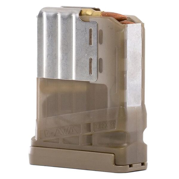 Lancer L7AWM Gen 2 Rifle Magazine Translucent Dark Earth .308 Win/7.62x5mm/6.5 Creedmoor 10/rd - Precision Shot Firearms