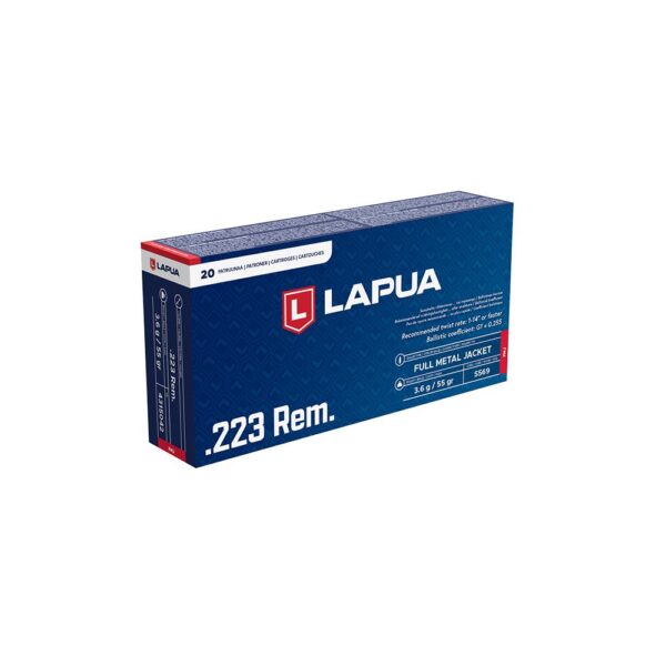 Lapua Rifle Ammunition .222 Rem 55gr FMJ 2887 fps 20/ct - Precision Shot Firearms