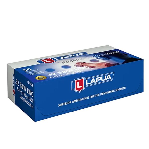 Lapua LWC Pistol Ammo 32 S&W Long 98gr 787 fps 50/ct - Precision Shot Firearms
