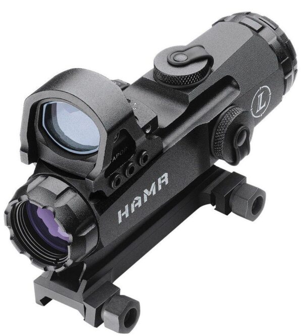 BLEMISHED Leupold Mark 4 HAMR Rifle Scope with DeltaPoint (Incl. Flat Top Mount) - 4x24mm Illum. CM-R2 & 3.5 MOA 32' 2.7" Matte - Precision Shot Firearms