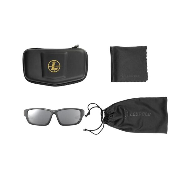 Leupold Cheyenne Sunglasses Matte Black with Shadow Gray Flash Lens - Precision Shot Firearms