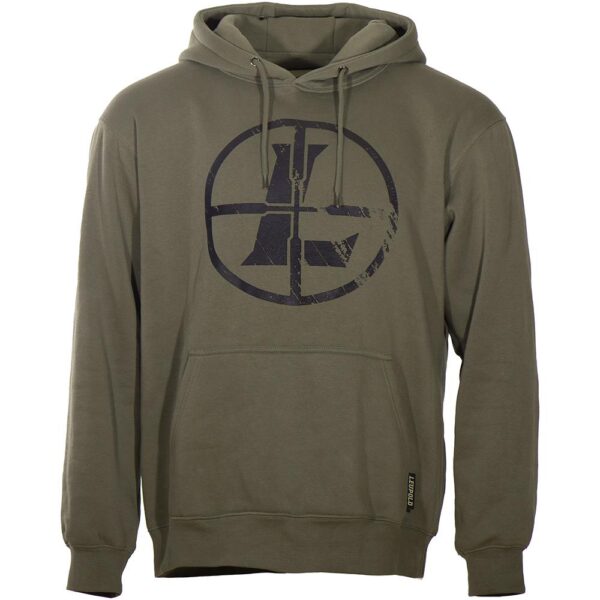 Leupold Distressed Reticle Hoodie Ash Green S - Precision Shot Firearms