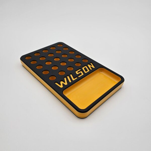 L.E. Wilson Reloading Tray with Bullet/Primer Cup .440" 25 Hole Black/Yellow - Precision Shot Firearms