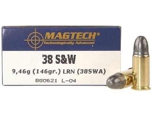 MagTech Handgun Ammunition .38 S&W 146 gr LRN 686 fps 50/box - Precision Shot Firearms