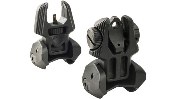 Meprolight Mepro FRBS - Self Illuminated Flip Polymer Black Back-up Rifle Sights 2 Dot Rear/Green Hyper Bright Front - Precision Shot Firearms