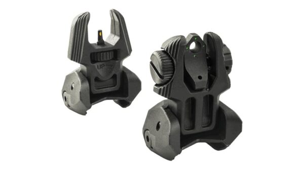 Meprolight Mepro FRBS - Self Illuminated Flip Polymer Black Back-up Rifle Sights 4 Dot Rear/Green Hyper Bright Front - Precision Shot Firearms
