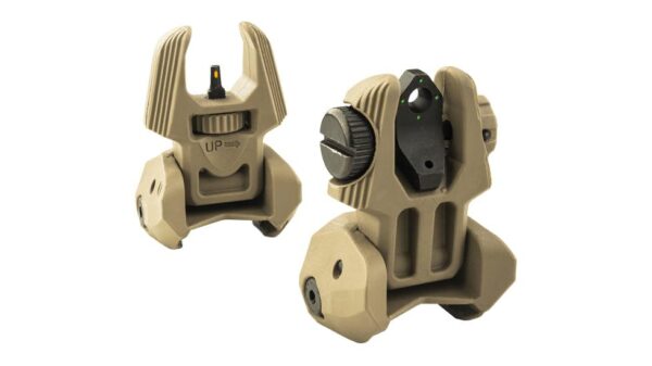 Meprolight Mepro FRBS - Self Illuminated Flip Polymer Desert Back-up Rifle Sights 4 Dot Rear/Orange Hyper Bright Front - Precision Shot Firearms