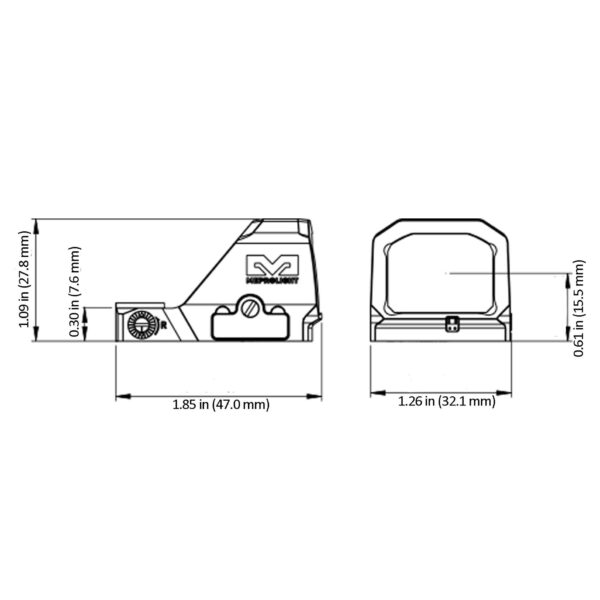 Mepro Pistol Optic MPO-F Open Emitter Pistol Sight BULLSEYE RMR / Shake Awake - Precision Shot Firearms