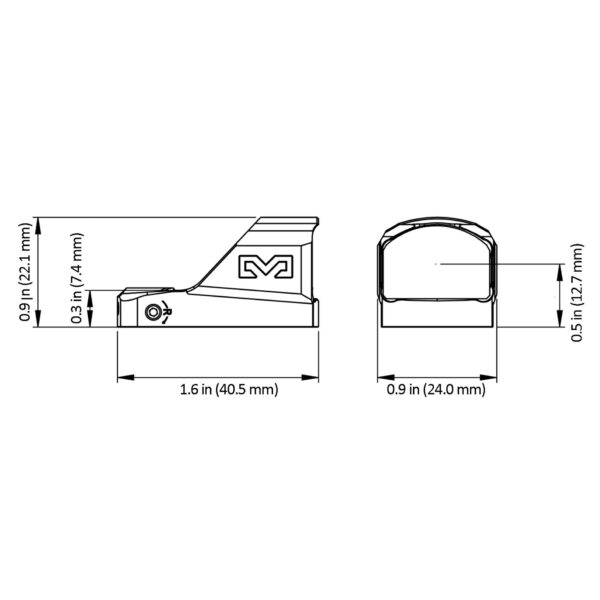 Mepro Pistol Optic MPO-DS Open Emitter Pistol Sight with RMSc/JPoint Shake Awake - Precision Shot Firearms