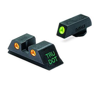 Meprolight Tru-Dot Night Sight Set - Glock 9mm .357 Sig 40 S&W .45 GAP Fixed Set Green/Orange - Precision Shot Firearms