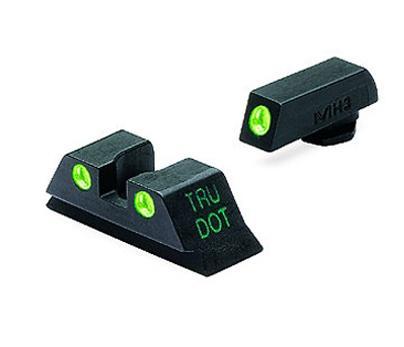 Meprolight Tru-Dot Night Sight Set - Glock 9mm .357 Sig 40 S&W .45 GAP Fixed Set Green/Green - Precision Shot Firearms