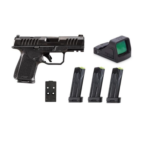 Rost Martin RM1S Handgun 9mm Luger 10(4)rd Magazines 3.6" Barrel Black Black Viridian Red Dot Pistol Case CA Compliant - Precision Shot Firearms