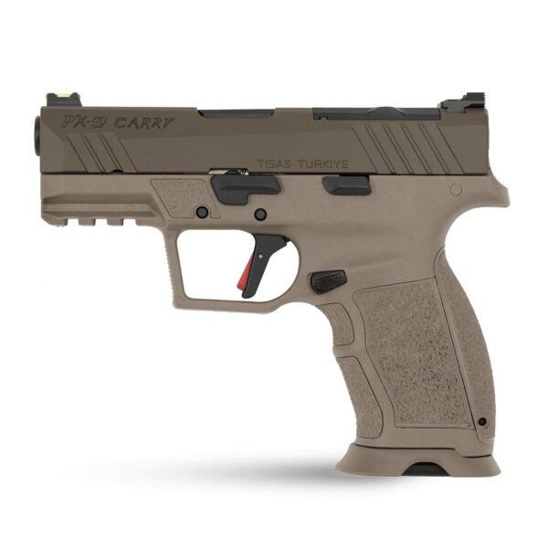 Tisas PX-9 Carry FDE Handgun 9mm Luger 15rd Magazines(2) 3.5'' Barrel FDE Thumb Safety - Precision Shot Firearms