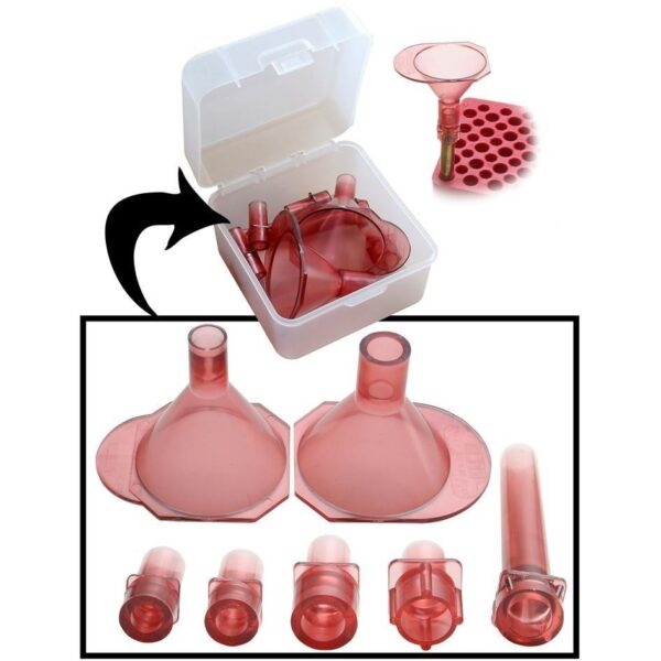 MTM Universal Powder Funnel Kit 17 to 500 S&W Clear Red - Precision Shot Firearms