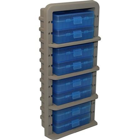 MTM AR9M Ammo Rack with 8 P50-9M-24 Ammo Boxes Clear Blue and Dark Earth - Precision Shot Firearms