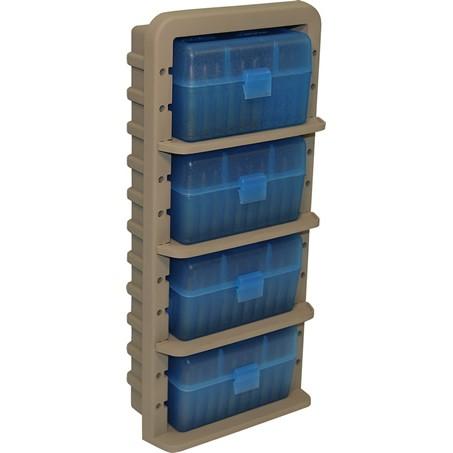 MTM ARRS Ammo Rack with 4 RS-50-24 Ammo Boxes Clear Blue and Dark Earth - Precision Shot Firearms