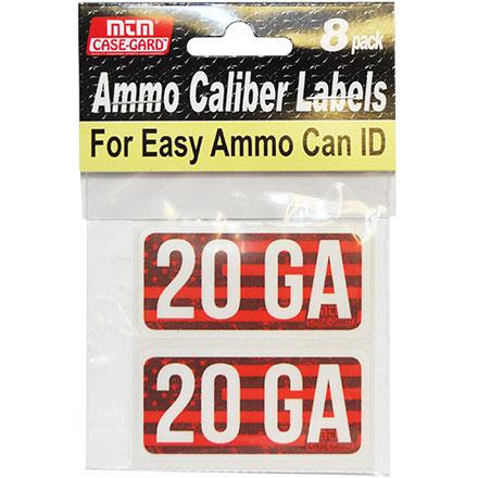 MTM Ammo Caliber Labels 20 GA Red 8/ct - Precision Shot Firearms