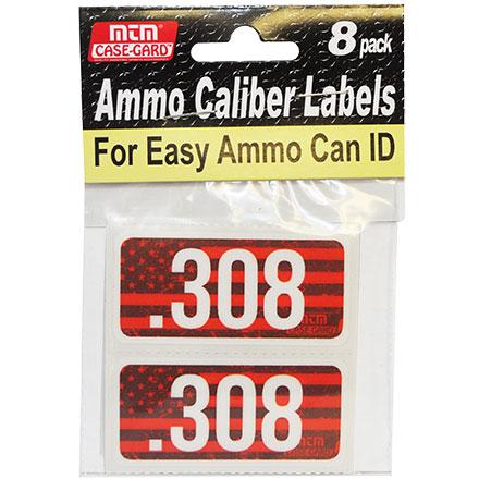 MTM Ammo Caliber Labels .308 Red 8/ct - Precision Shot Firearms