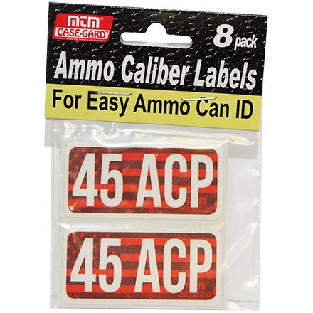 MTM Ammo Caliber Labels 45 ACP Red 8/ct - Precision Shot Firearms